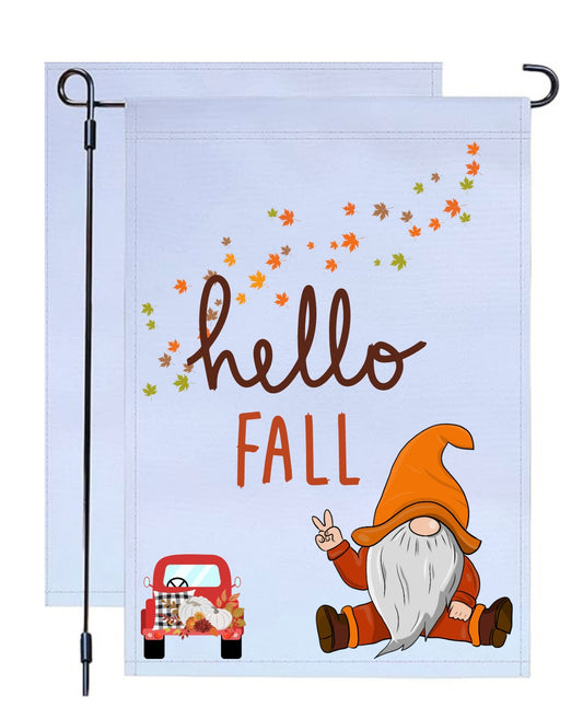 Hello Fall Garden Flag (Individual - Stand Included)