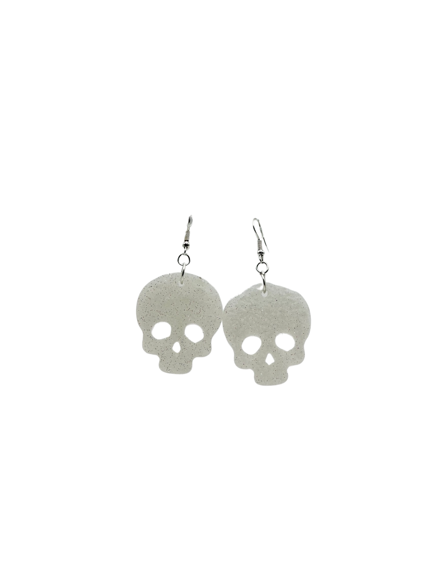 Sparkly & White Skull Earrings