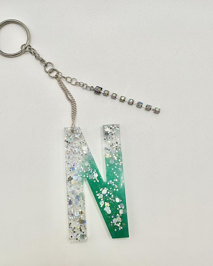 Sparkly Letter 'N' Keychain