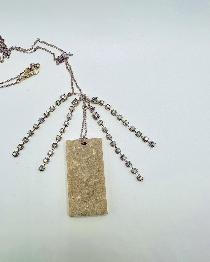 Gold Metal Fringe Necklace
