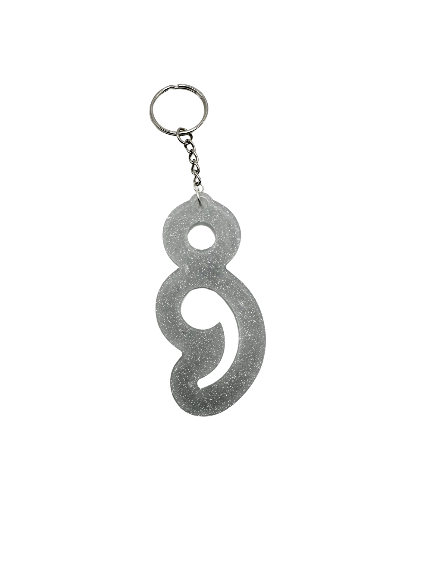 Semicolon ; Keychain - Silver