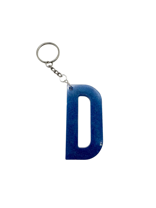 Letter D Keychain - Dark Blue