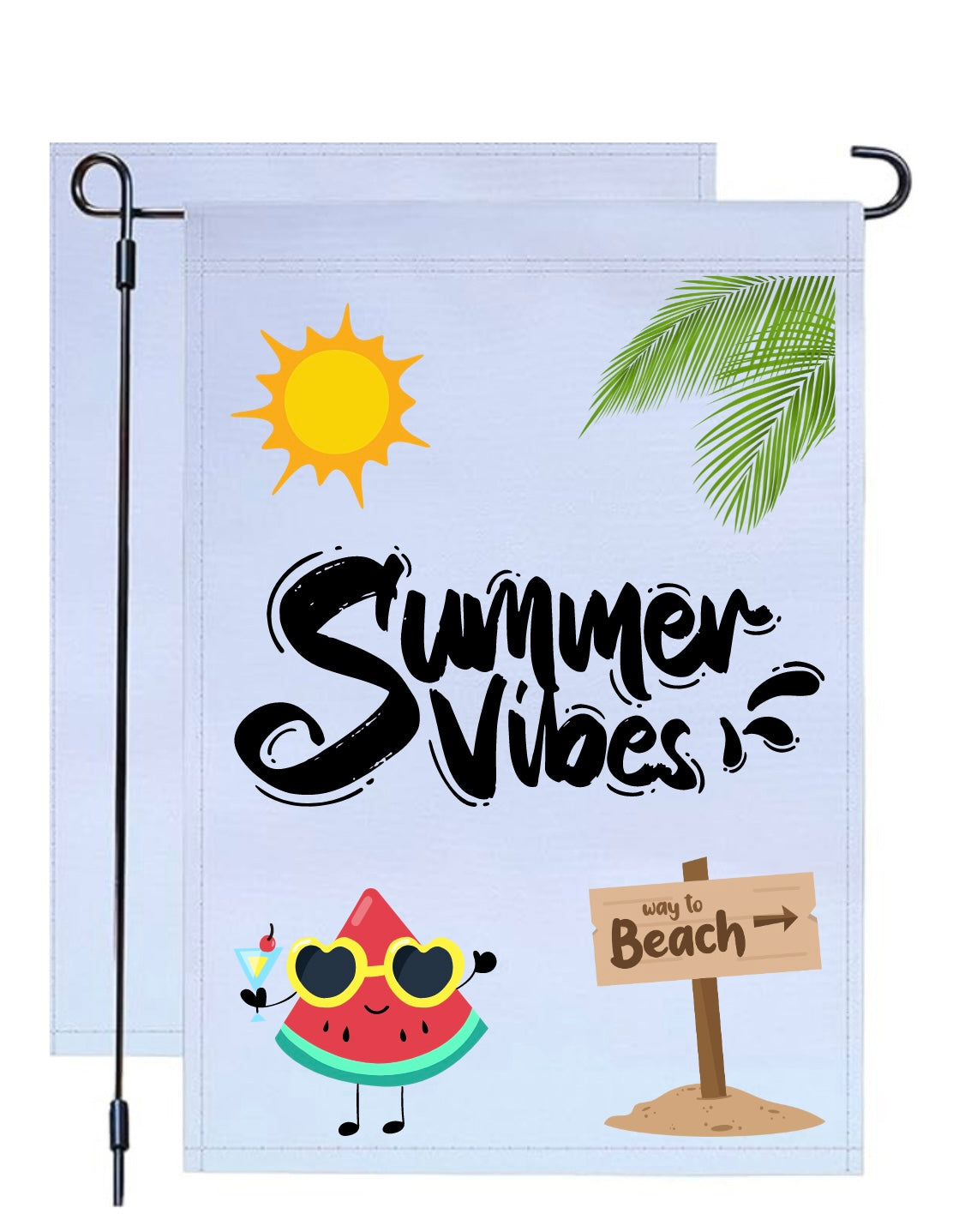 Summer Vibes Garden Flag (Individual - Stand Included)
