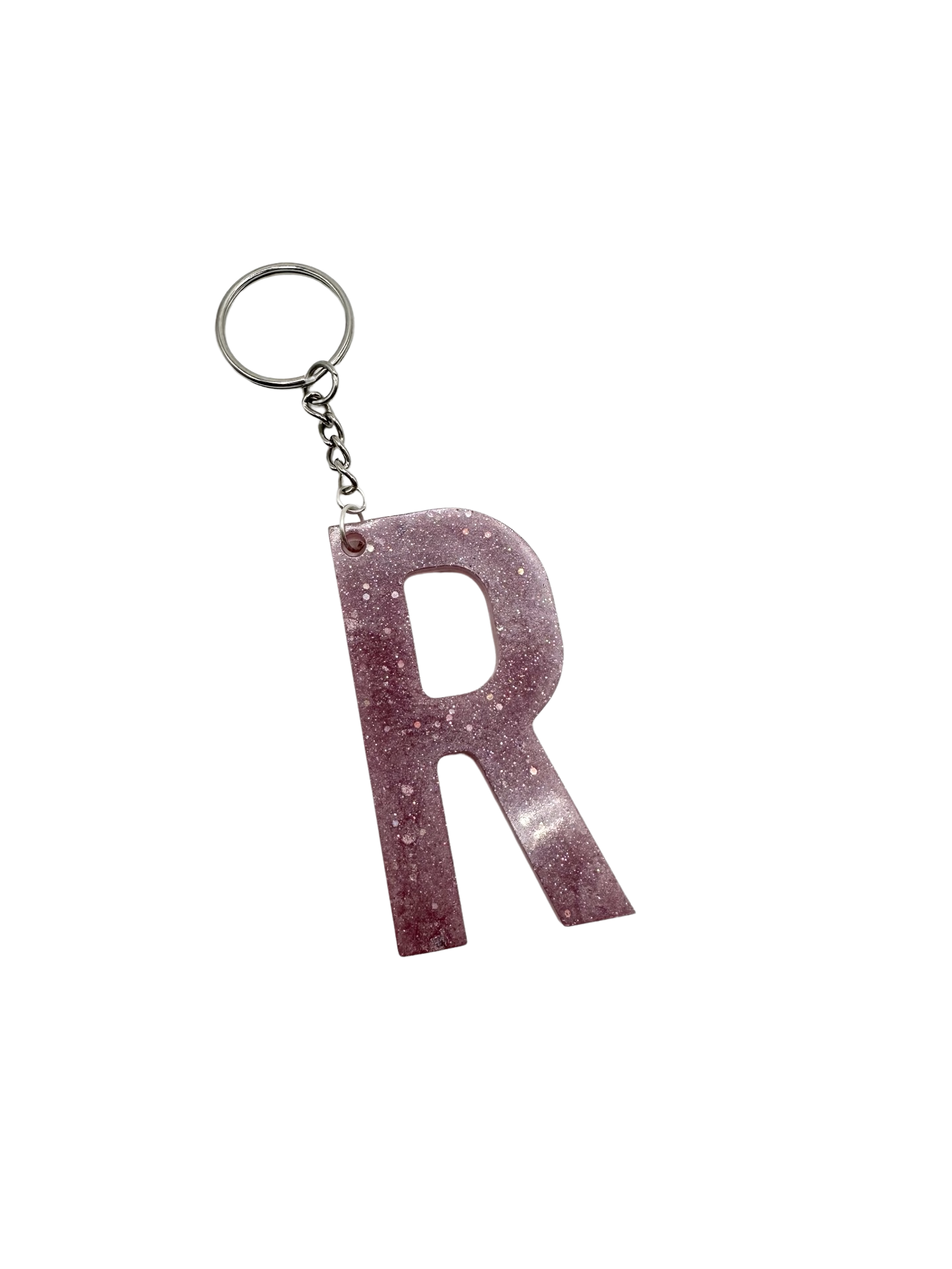 Letter R Keychain- Light Burgundy