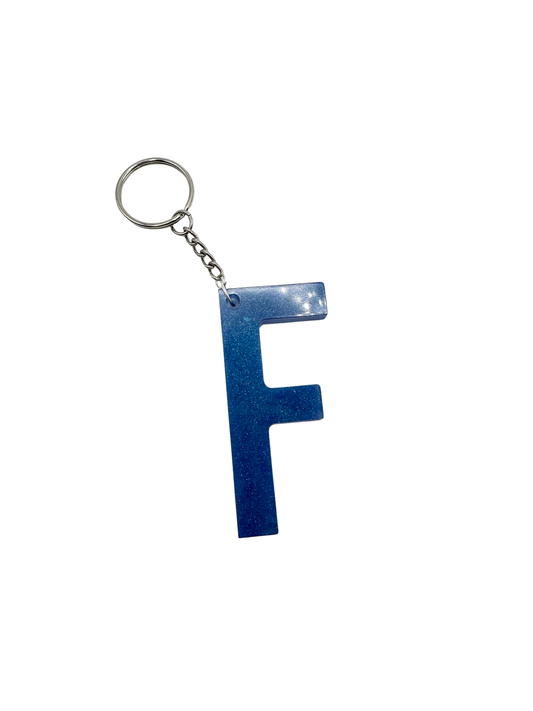 Letter F Keychain - Dark Blue