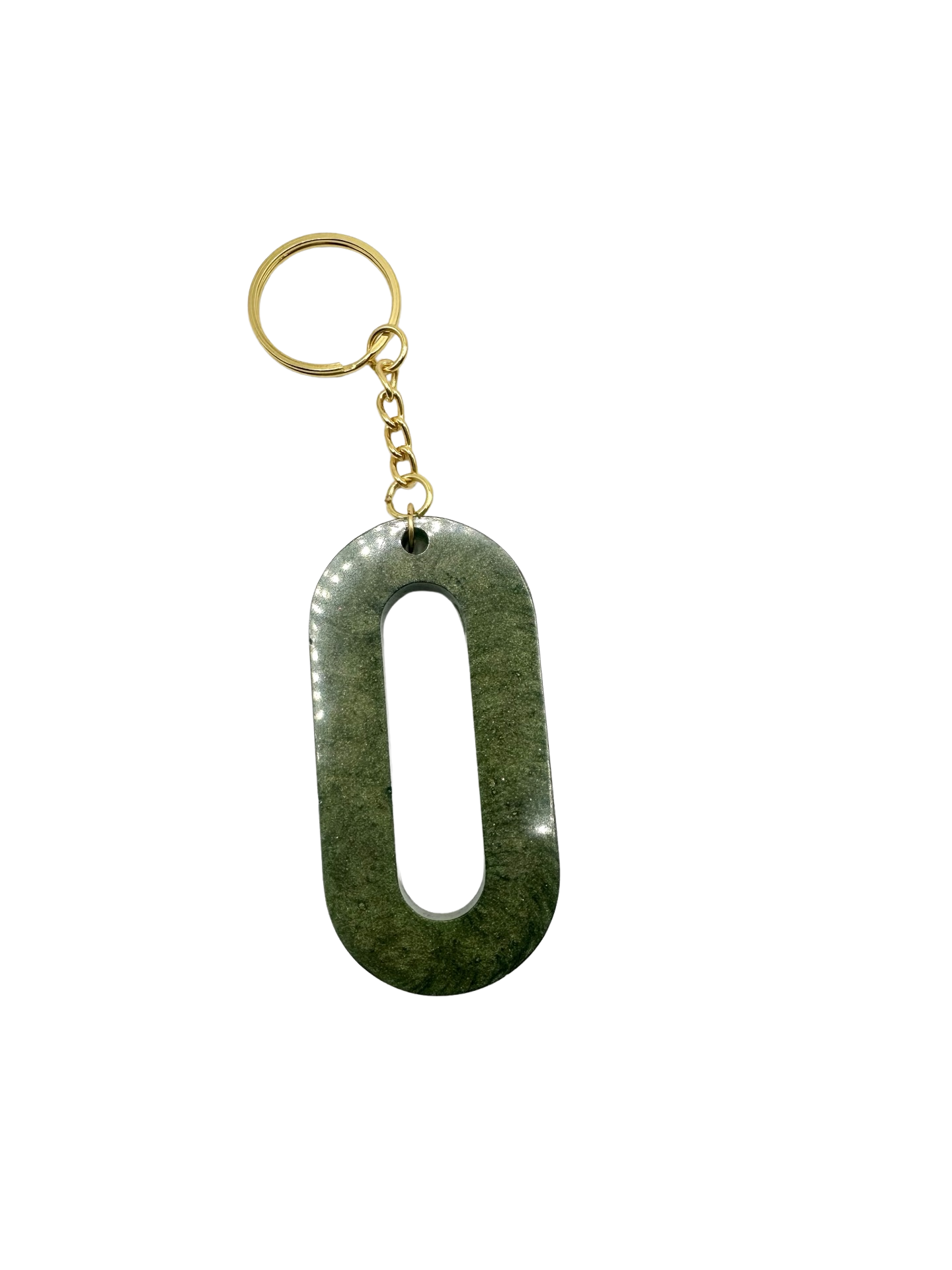 Letter O Keychain -Dark Green