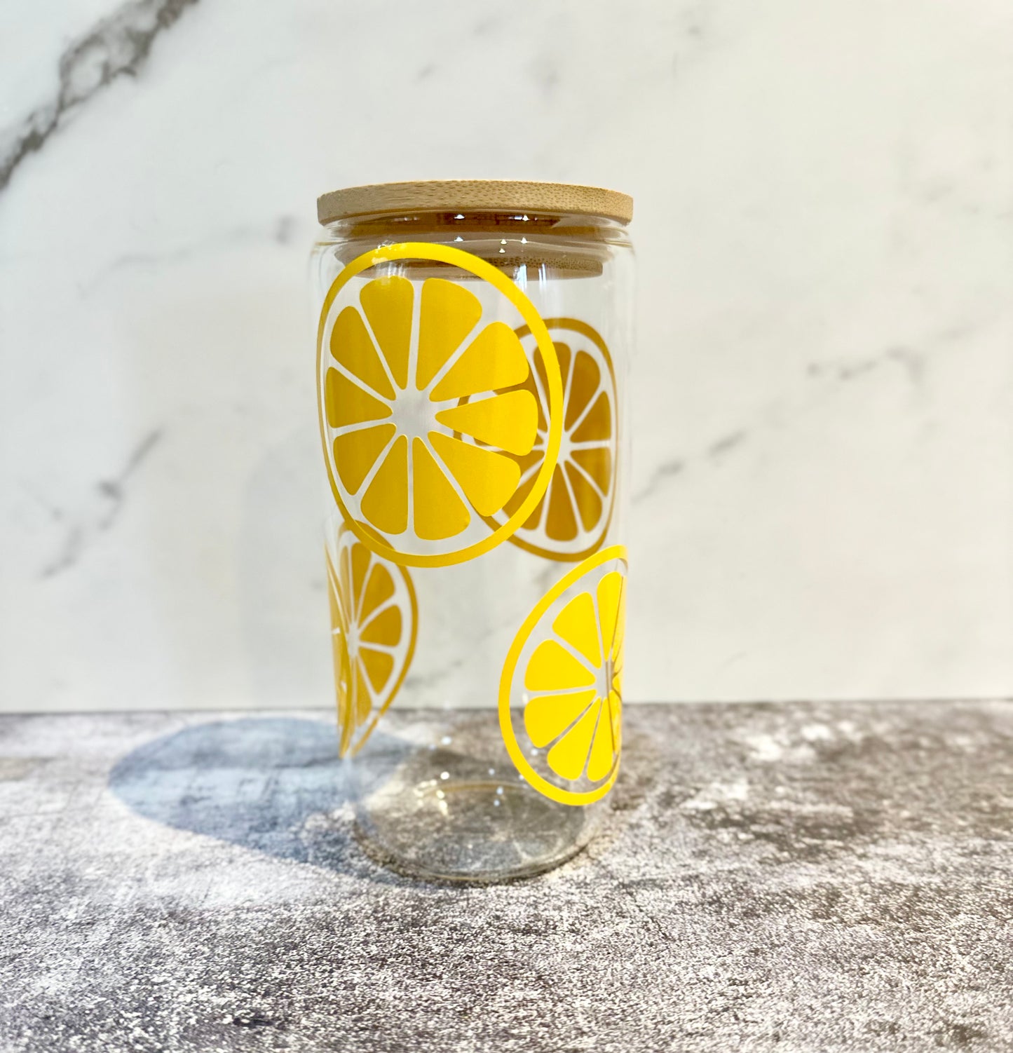 Lemon Slices Glass Cup