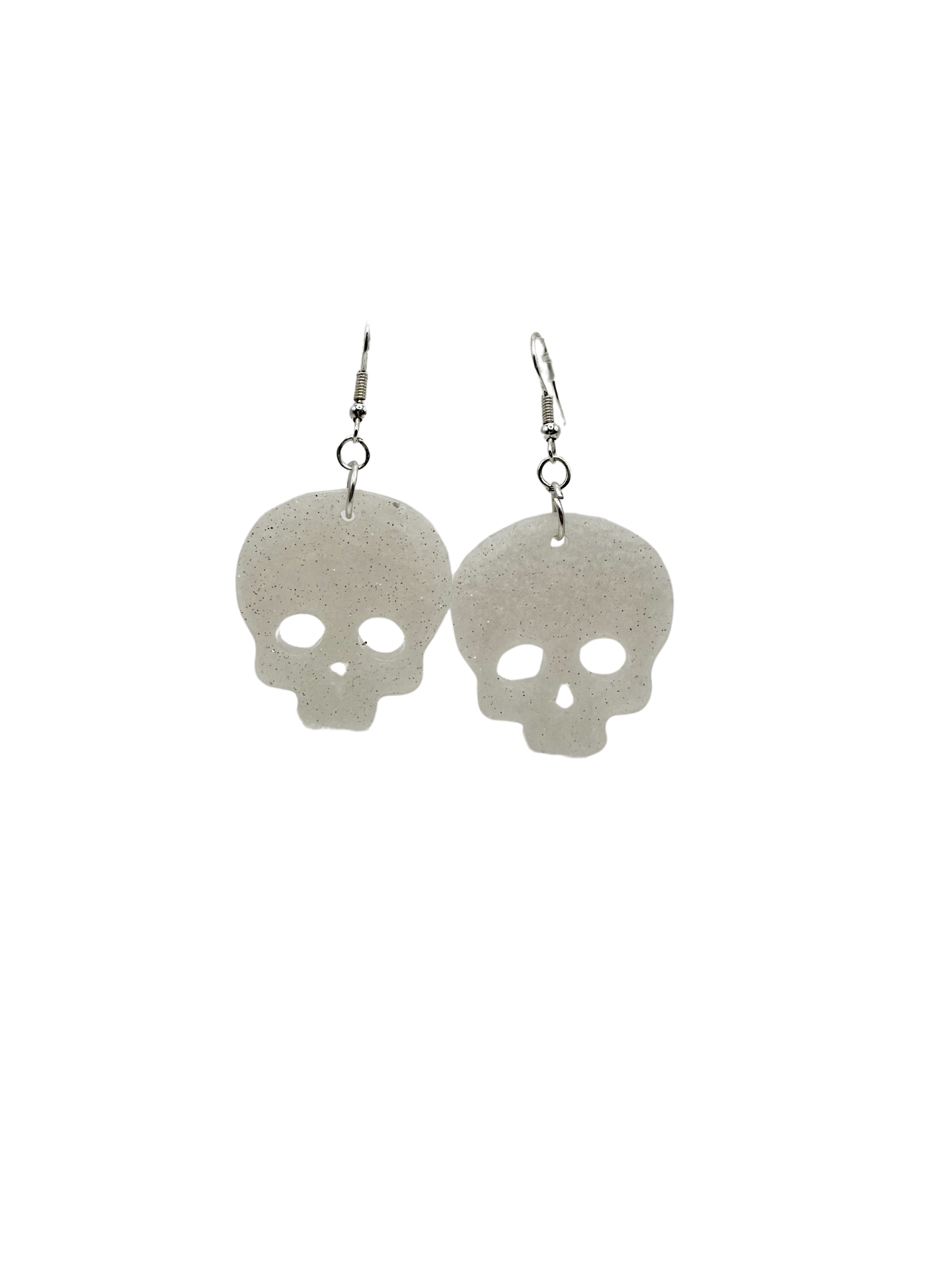 Sparkly & White Skull Earrings