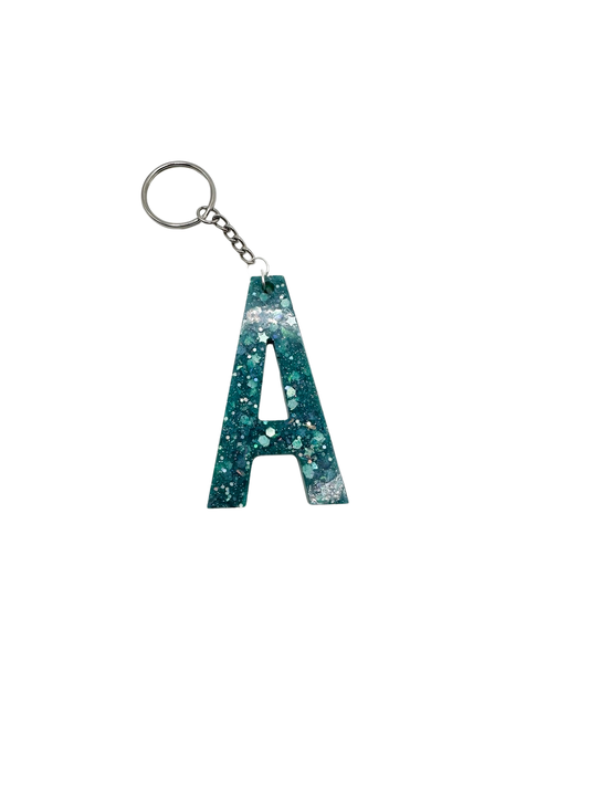 Letter A Keychain - Blue, Green
