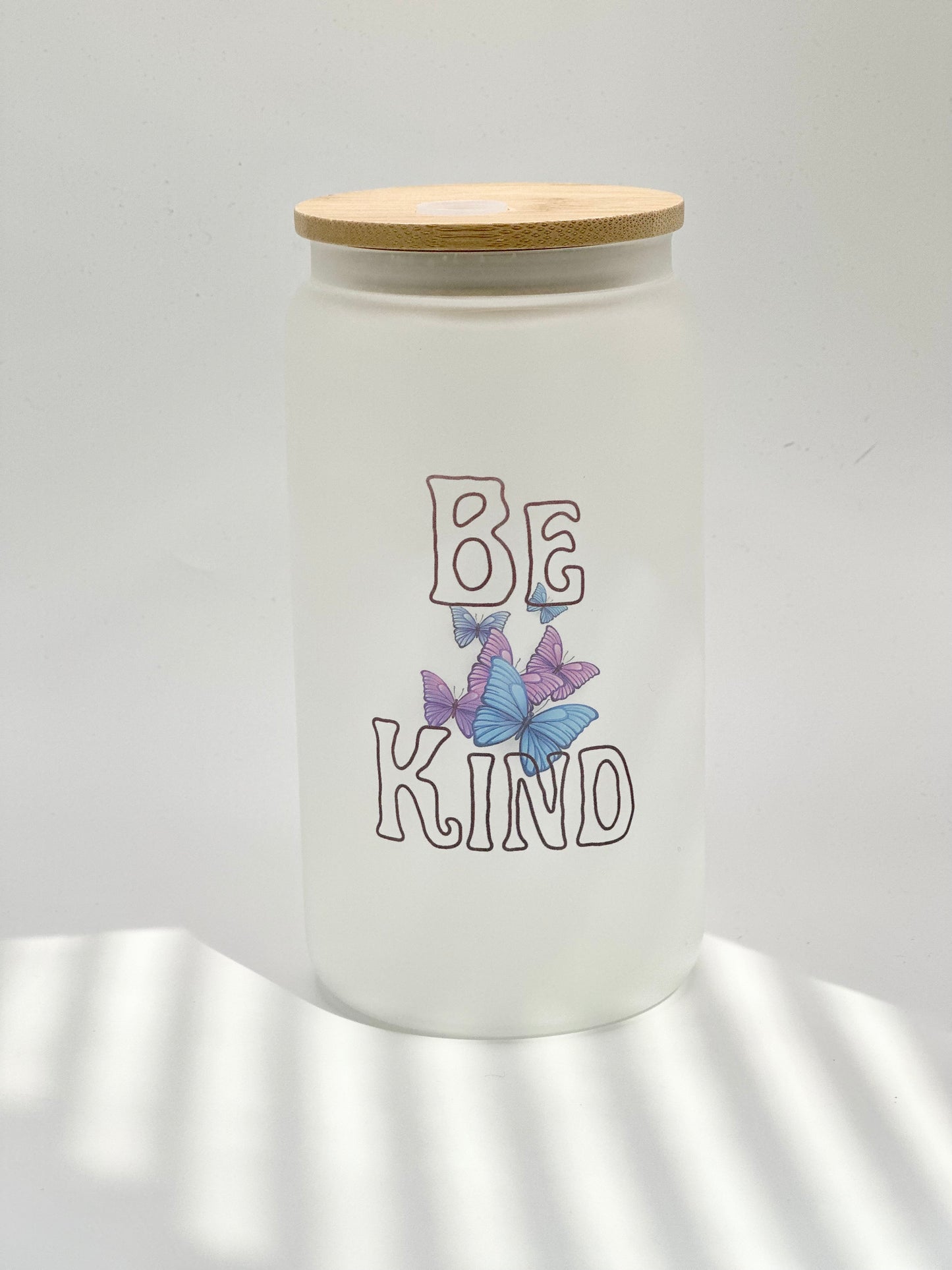Be Kind Butterfly Glass Cup