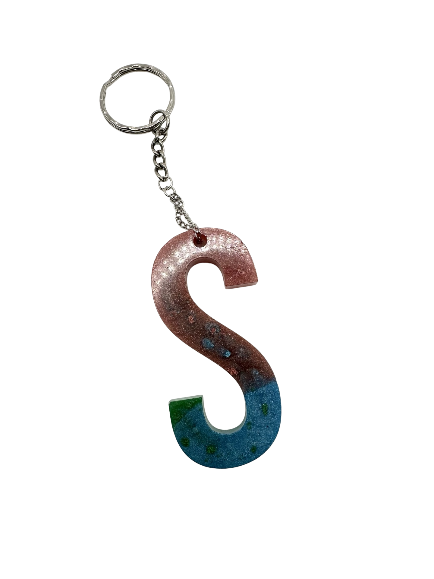 Letter S Keychain- Multi Color