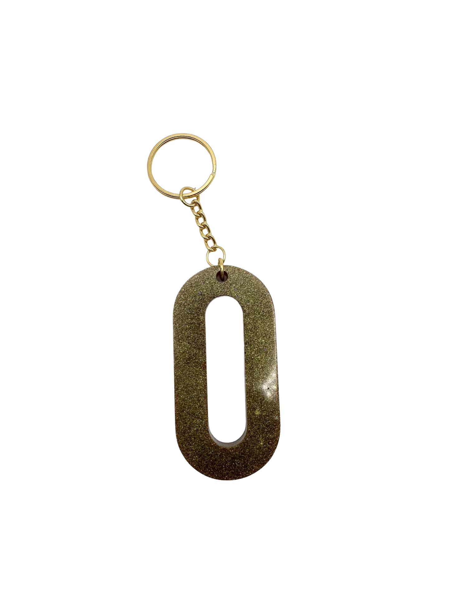Letter O Keychain - Olive Green