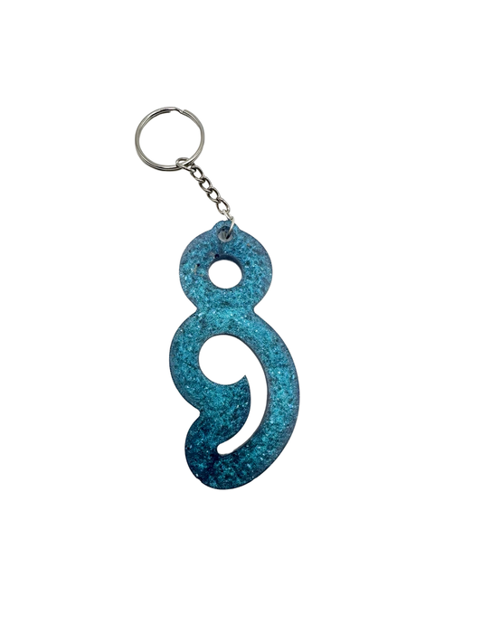 Semicolon ; Keychain - Light Blue