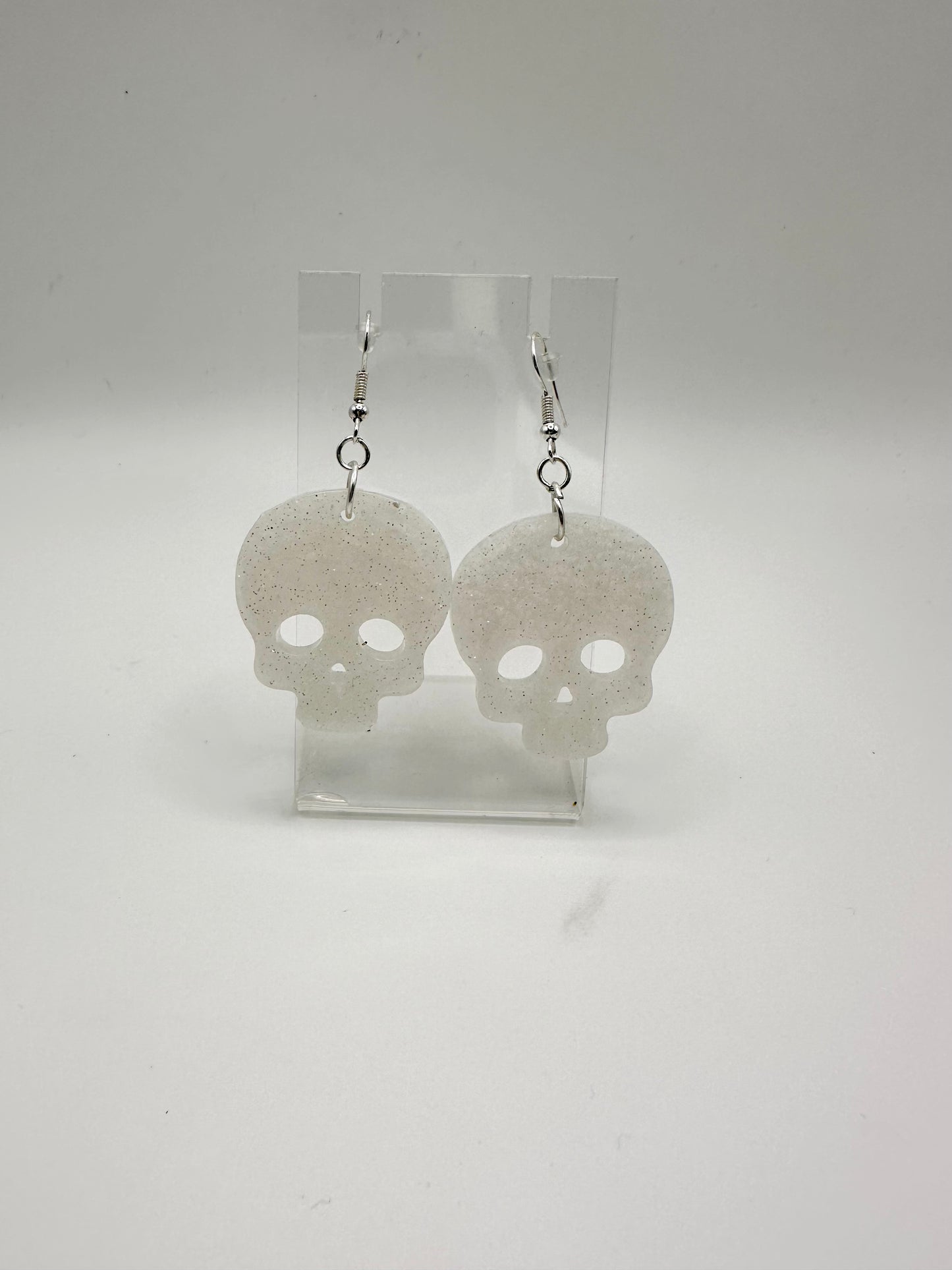 Sparkly & White Skull Earrings