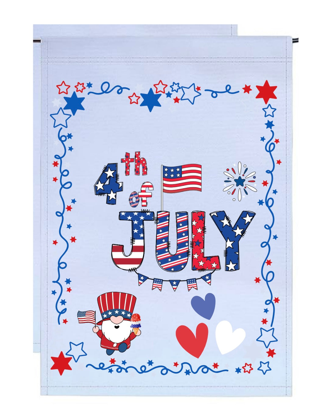 4th of July Garden Flag (Individual - Stand Included)